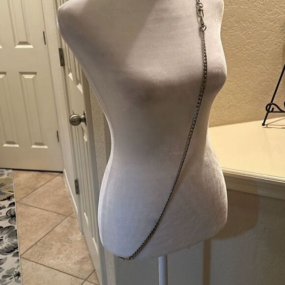 Unbranded 56" Attachable Long Wallet Crossbody Chain Silver Cuban Link New - Picture 1 of 8